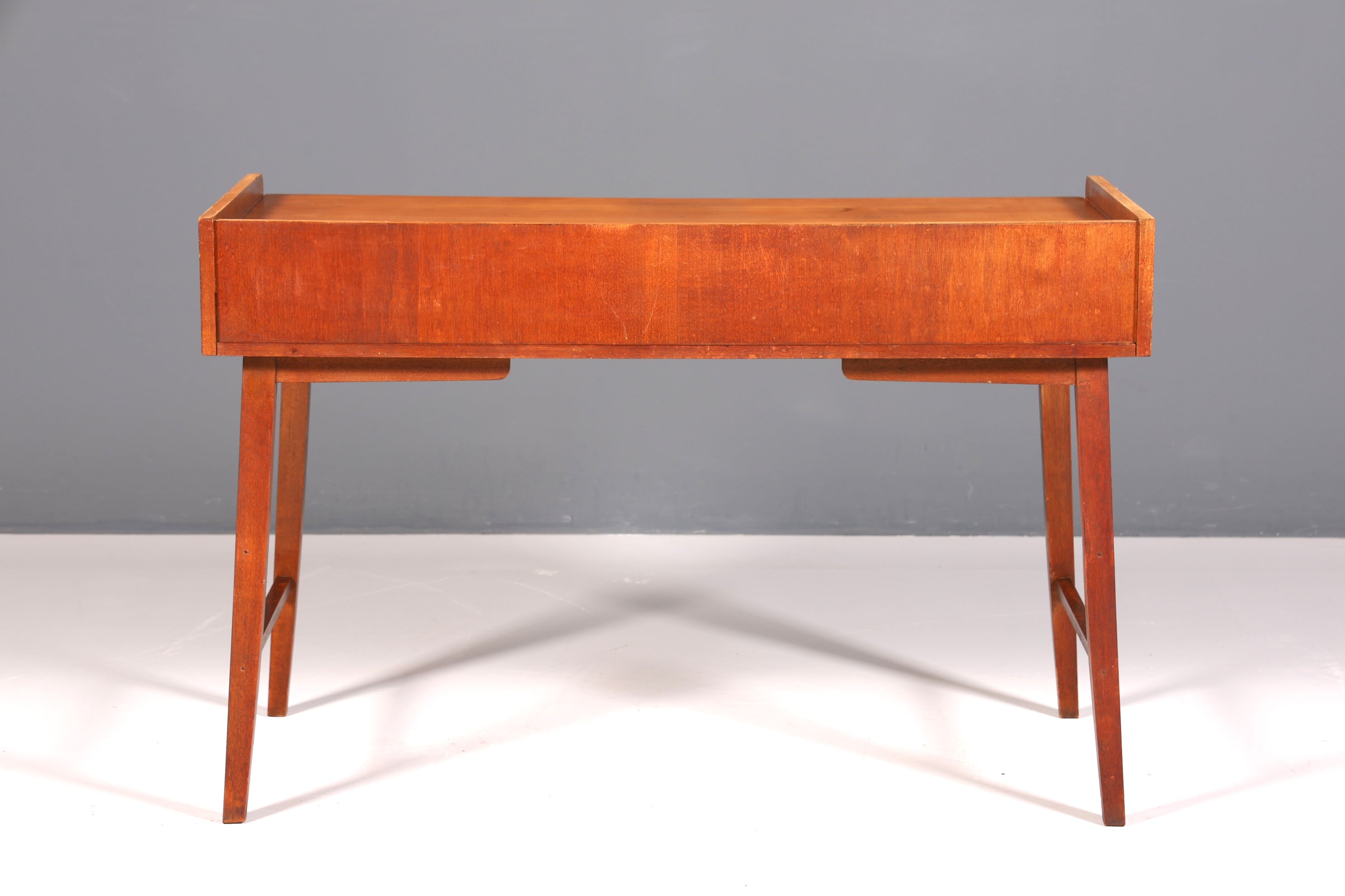 Beautiful mid-century teak wood desk, Danish design office table, 1960s style.