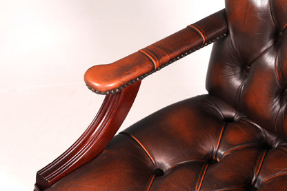 Wunderschöner Original Chesterfield Centurion Bürosessel Echt Leder Englisch Bürostuhl Office Chair