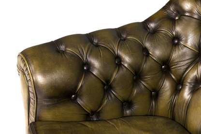Stilvoller Original Chesterfield Sessel Englischer Armlehnsessel Echt Leder Herrensessel UK