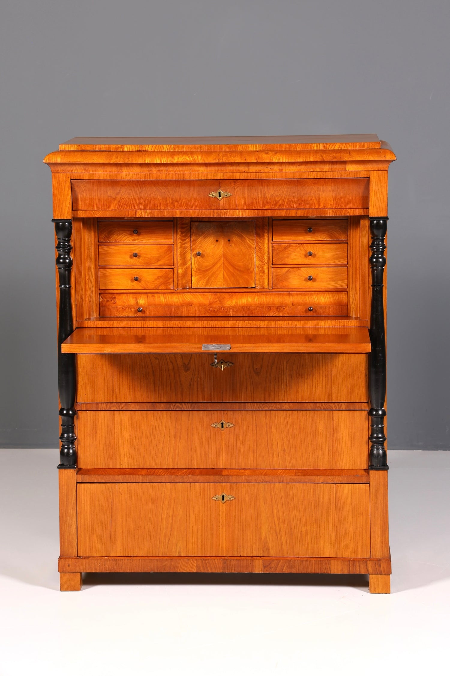 Beautiful Original Biedermeier Secretary around 1860 English Chest of Drawers Antique Office Chest of Drawers