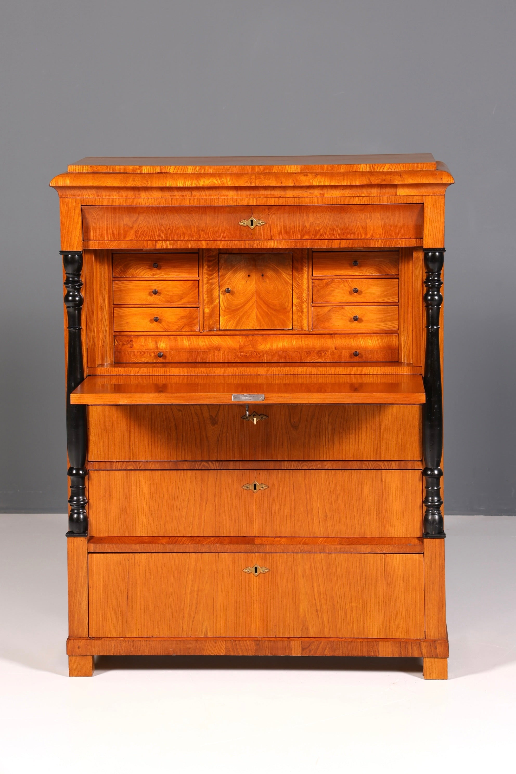 Beautiful Original Biedermeier Secretary around 1860 English Chest of Drawers Antique Office Chest of Drawers
