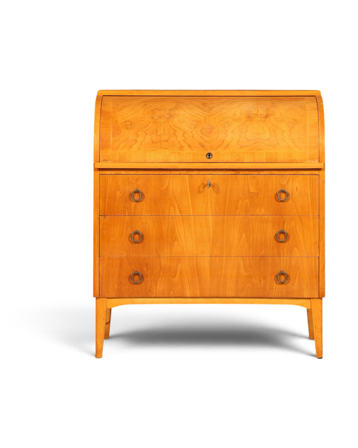Wunderschöner Mid Century Rollladen Sekretär echt Holz Büro Schrank Vintage Schreibkommode 60s