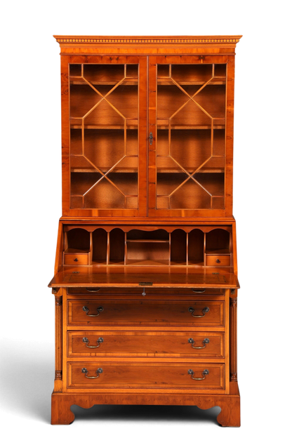 G390 Finish Stilvoller Englischer Sekretär Büro Aufsatzsekretär Eibe Antik Stil Vitrinen Schrank UK (Kopie)