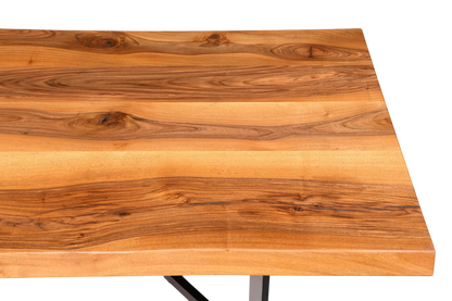 Wunderschöner Nussbaum Tisch 260cm-97cm Esszimmer Tisch Baumkanten Platte massiv Holz Küchentisch