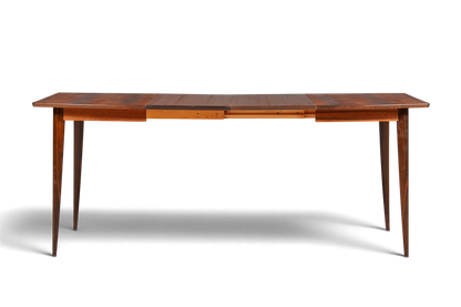 Hauptstadt Möblerei ausziehbarer Mid Century Esstisch aus Palisander mit markanter Holzmaserung im 60er Jahre Design