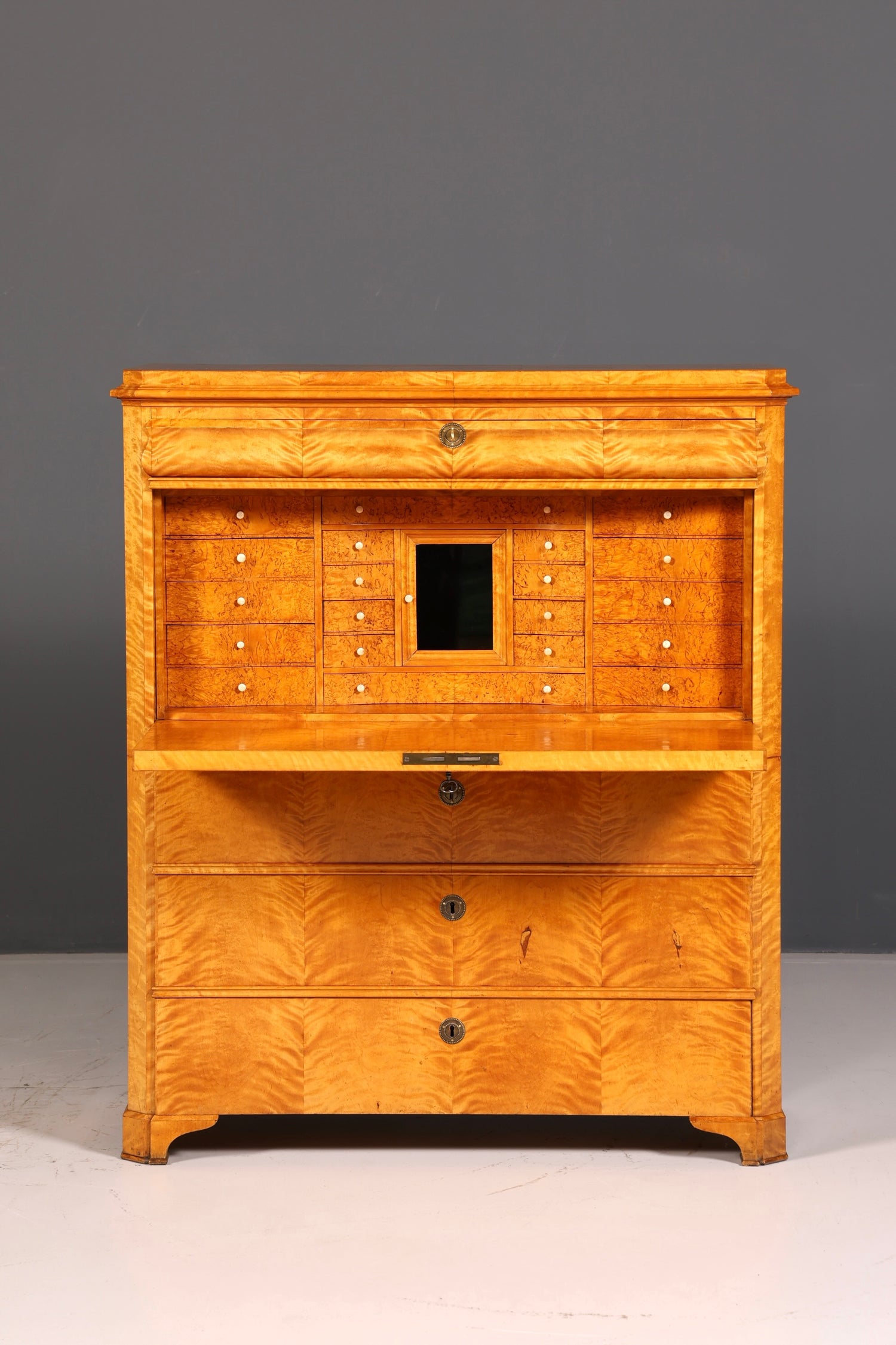 Beeindruckender Biedermeier Sekretär Vertiko Antik Kommode Office Schreibkommode Highboard