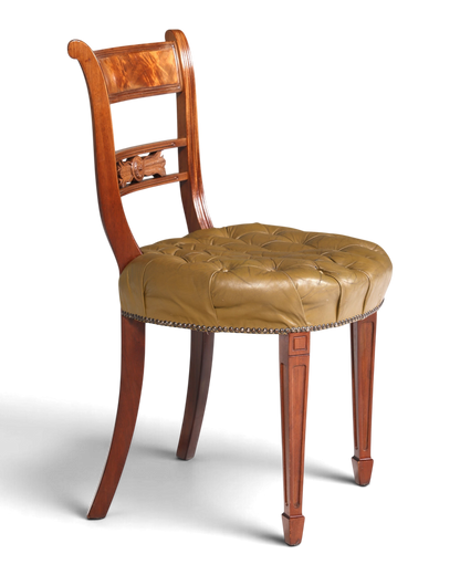 Wunderschöner Chesterfield Stuhl Anno Dom Sekretär Stuhl Englisch echt Leder Küchenstuhl 3 von 4