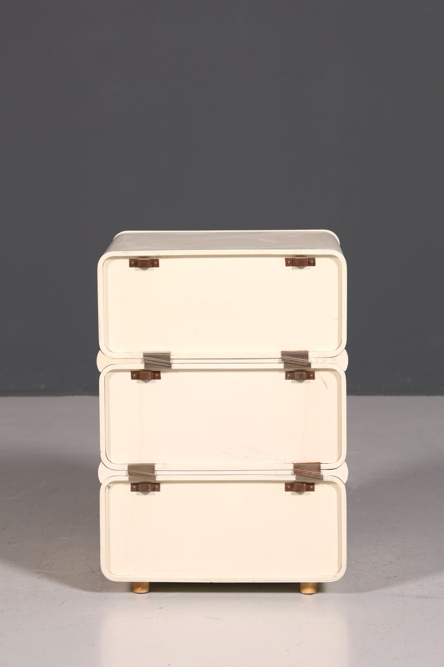 Seltene Mid Century Kommode Space Age Module Nachttisch Design Frankreich Vintage Schubladenkommode 5 von 5