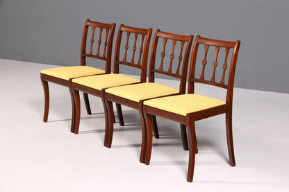 4x Edle Englische Stühle Englisch Dining Chairs Antik 60s Küchenstühle Stuhlset Esszimmer Stühle