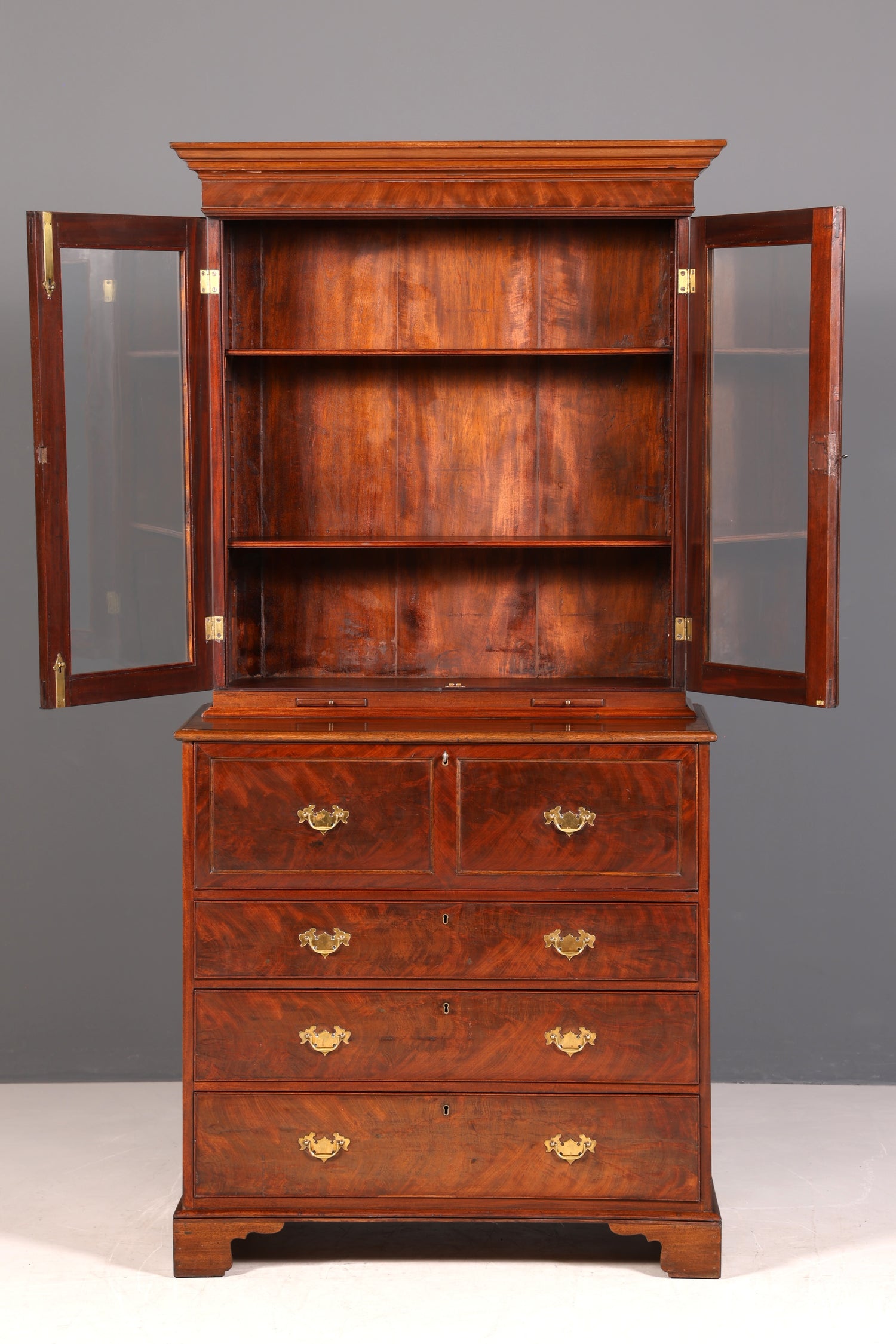 G224 Finish Wunderschöner Englischer Sekretär Büro Aufsatzsekretär Antik 60S Vitrinen Schrank UK (Kopie)