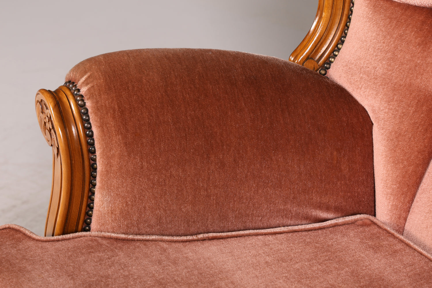 Chippendale Armchair Baroque Style Velvet Fabric Armchair Rococo Antique 4 of 4