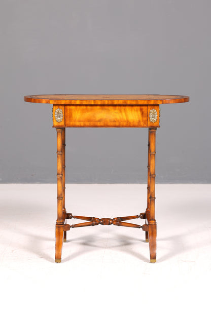 Edler Louis XV Beistelltisch Arthur McMillan Barock Stil Ablagetisch Echt Leder Antik