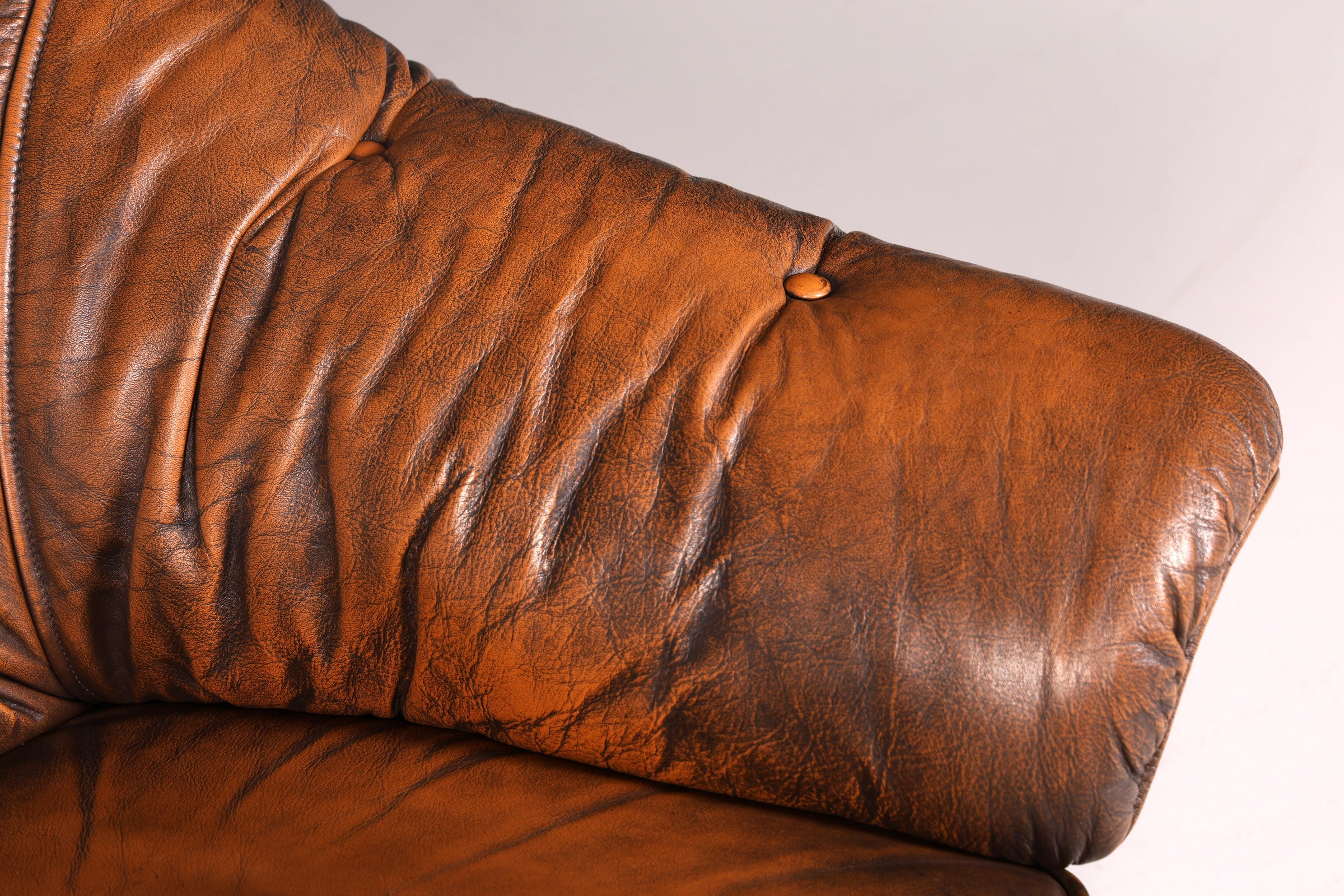 Wunderschönes Original Chesterfield Sofa 3-Sitzer Echt Leder Braun Couch Englisch Vintage