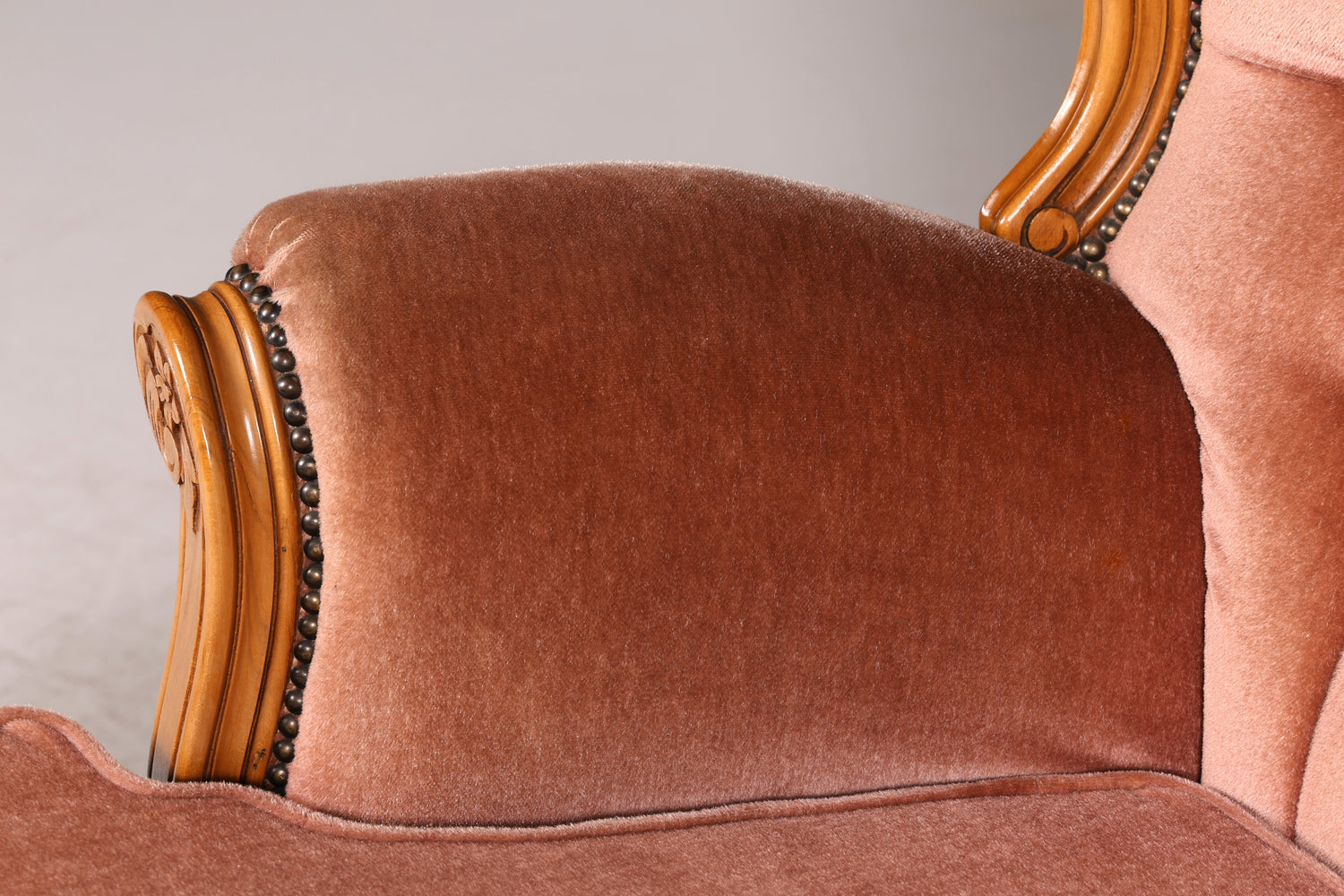 Noble Chippendale Armchair Baroque Style Velvet Fabric Armchair Rococo Antique 3 of 4