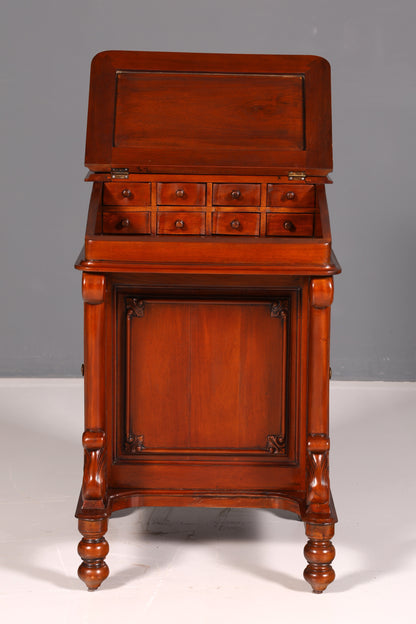 Wunderschöner Englischer Davenport Schreibtisch Desk Sekretär Lederauflage Kommode Antik Vintage