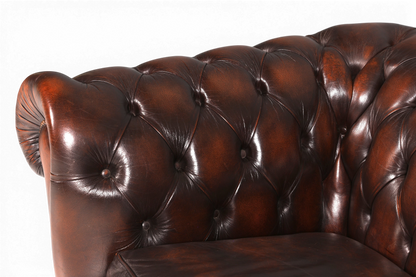 Wunderschönes Original Chesterfield Sofa 2-Sitzer Couch Echt Leder Englisch Polstersofa
