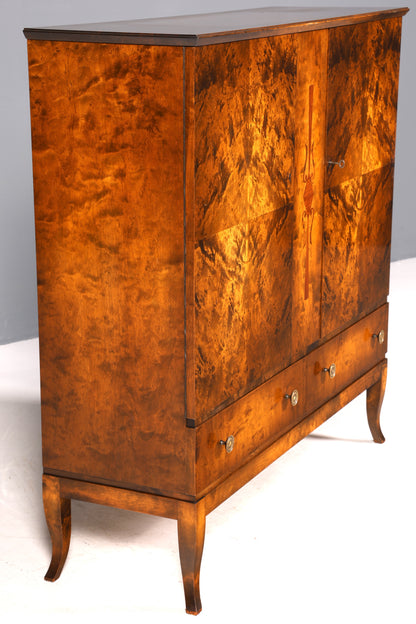 Wunderschömer Chippendale Schrank Barock Stil Vertiko Highboard Antik 50s 60s Kommode