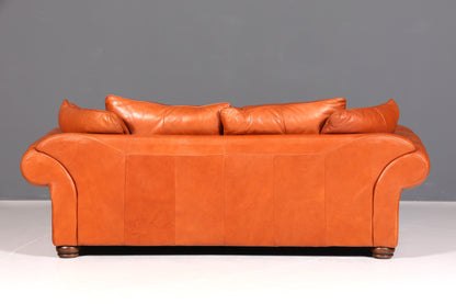 Beautiful Chesterfield design sofa, English genuine leather couch, cognac lounge sofa