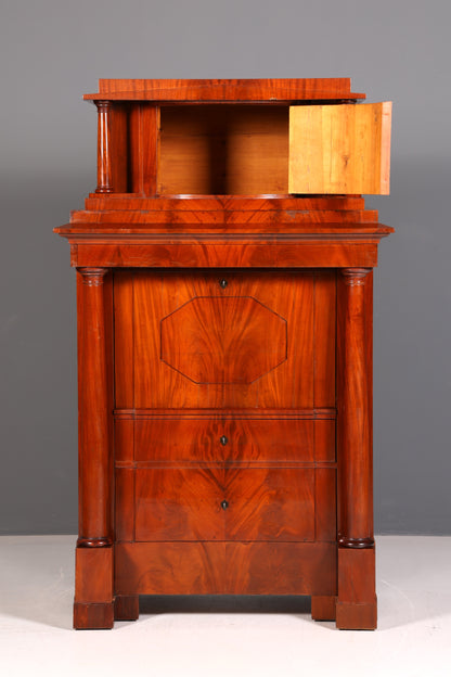 Wunderschöner Original Biedermeier Sekretär um 1860 Kommode Antik Bürokommode Englisch Säulen