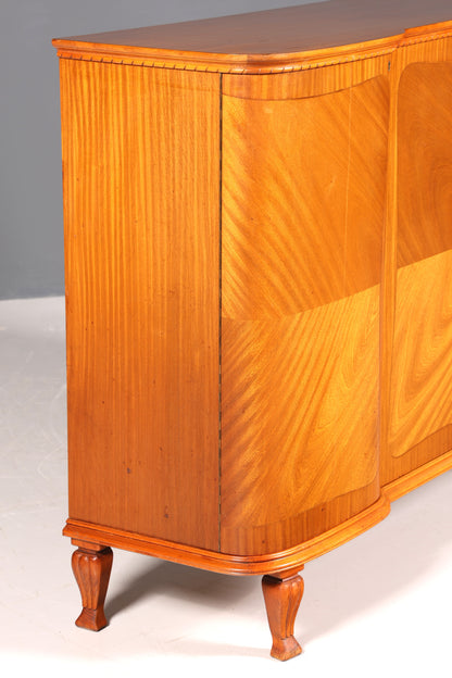 F859 Finish cm Wunderschöne Art Deco Vitrine Nussbaum Vitrine massiv Holz Antik Schrank