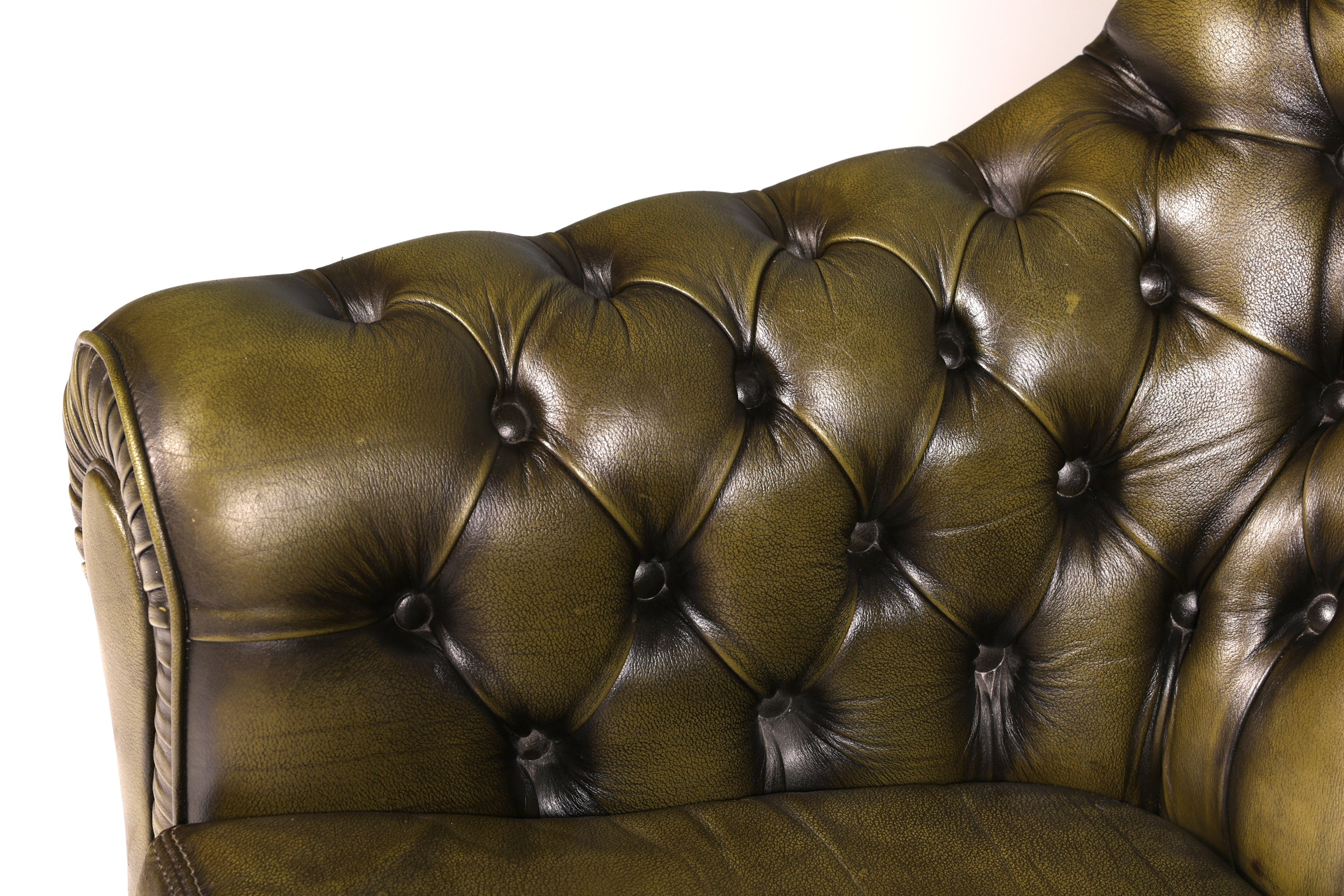 Edler Original Chesterfield Sessel Englisch Echt Leder Lesesessel Lounge Antik UK