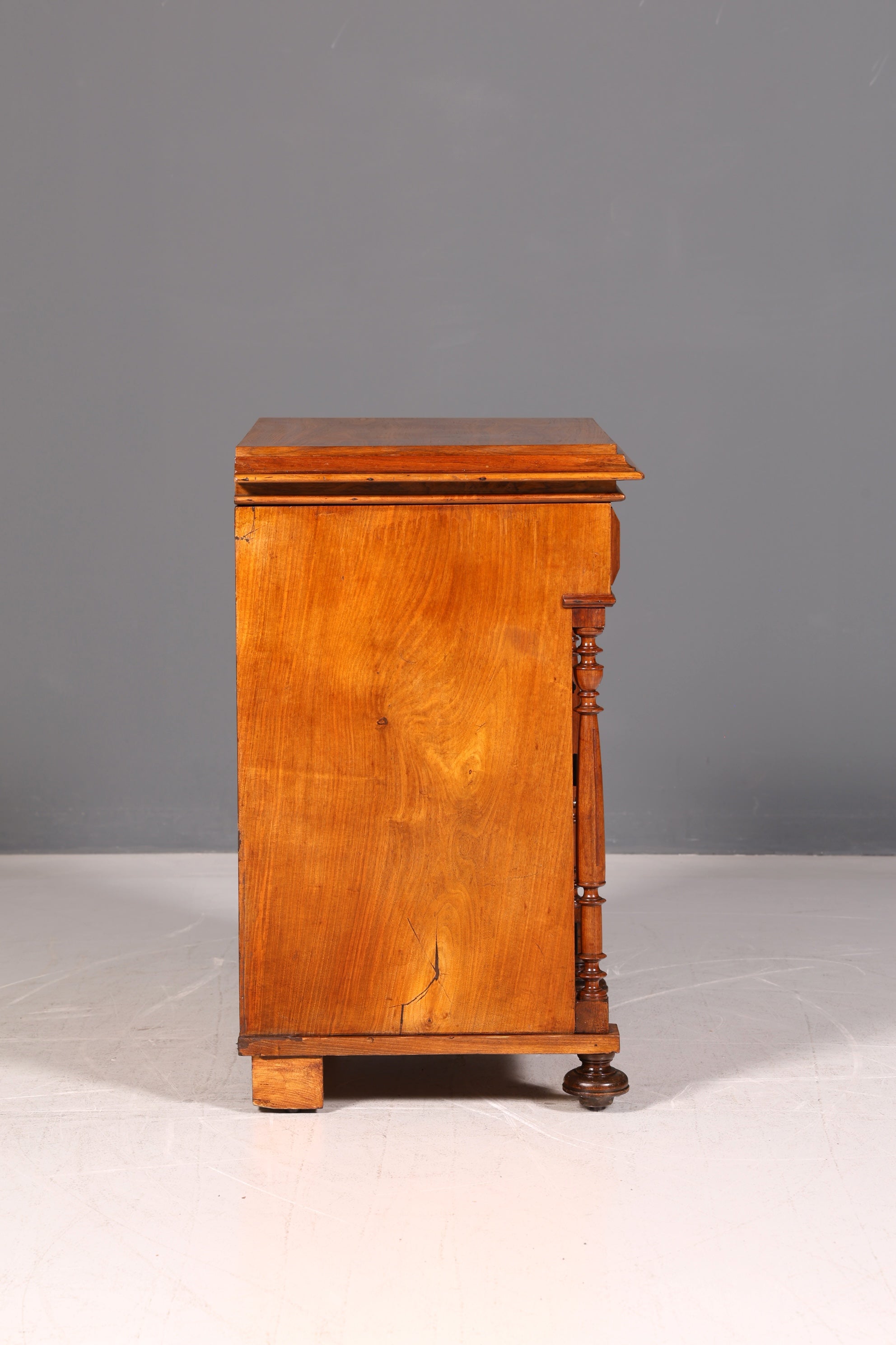 Wunderschöner Gründerzeit Schrank Louis Philippe Nussbaum Kommode um 1880 Vertiko Highboard Antik