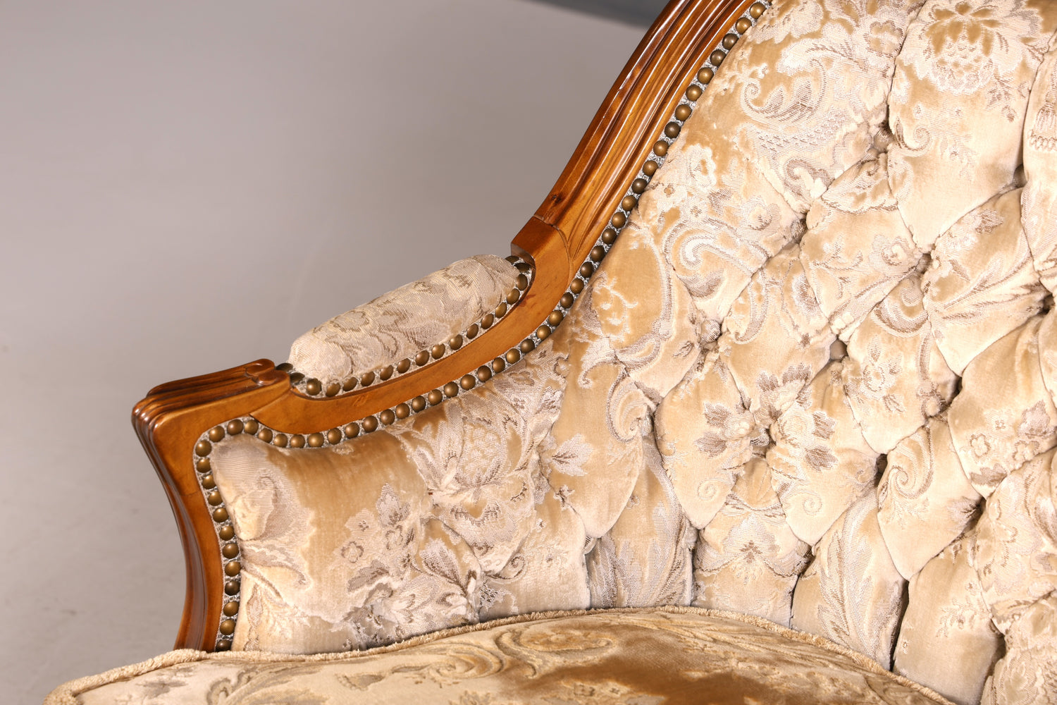Wunderschöner Chippendale Armlehnsessel Barock Stil Sessel Armchair Samt Stoff Sessel 1 von 2