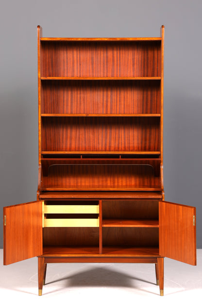 Wunderschöner Mid Century Schrank Bücherregal Vintage Sekretär Highboard Holz Regal