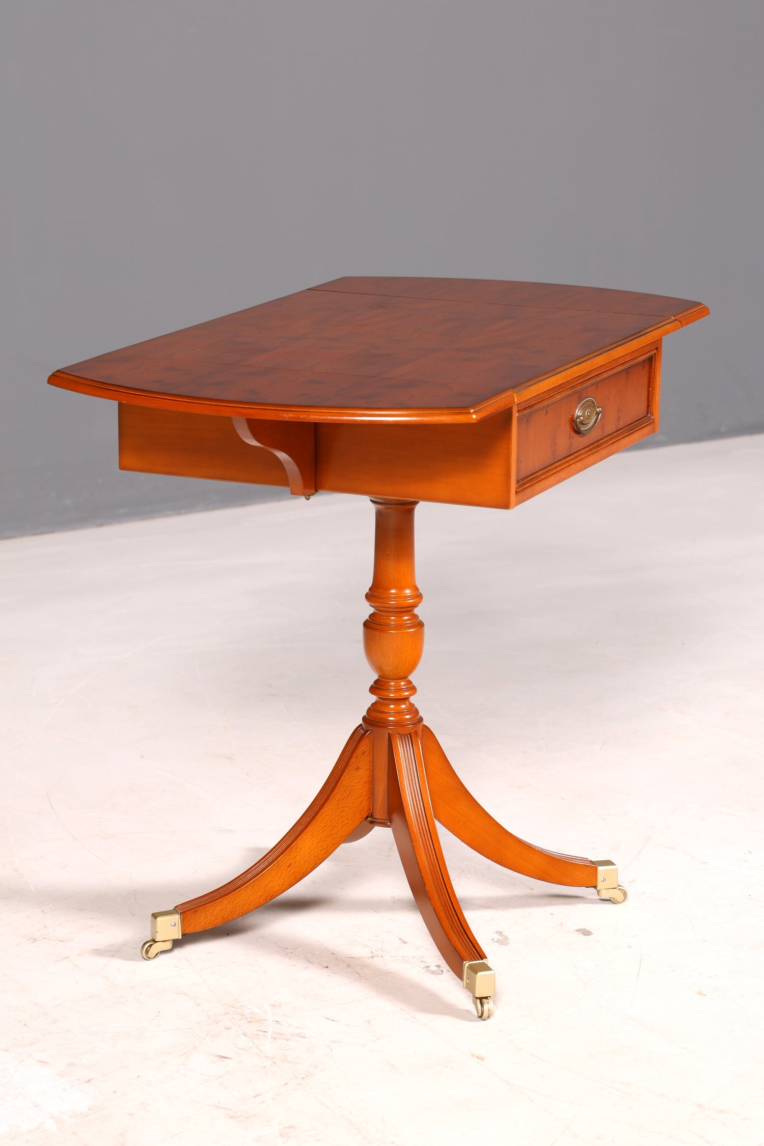 Wonderful original Heldense side table, yew wood, folding table, occasional table, chest, telephone table