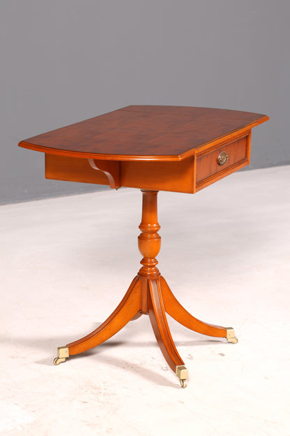 Wonderful original Heldense side table, yew wood, folding table, occasional table, chest, telephone table