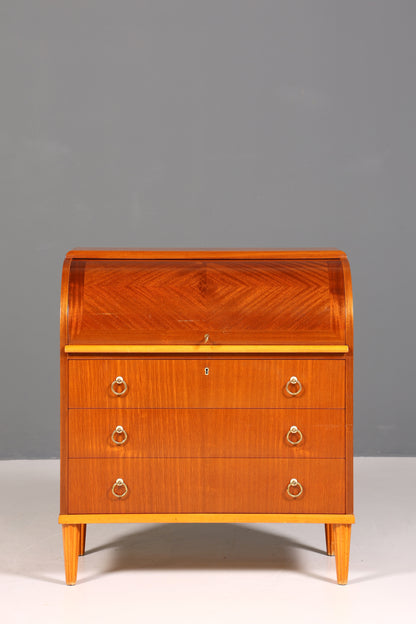 Stilvoller Mid Century Rollladen Sekretär echt Holz Büro Schrank Vintage Schreibkommode