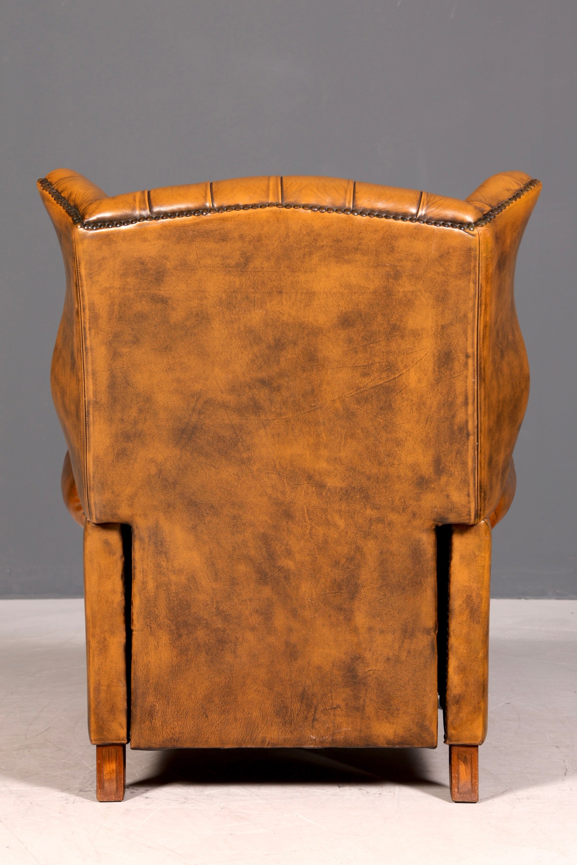 Edler Original Chesterfield Ohrenbacken Sessel Englisch Leder Herrensessel UK Armlehnsessel