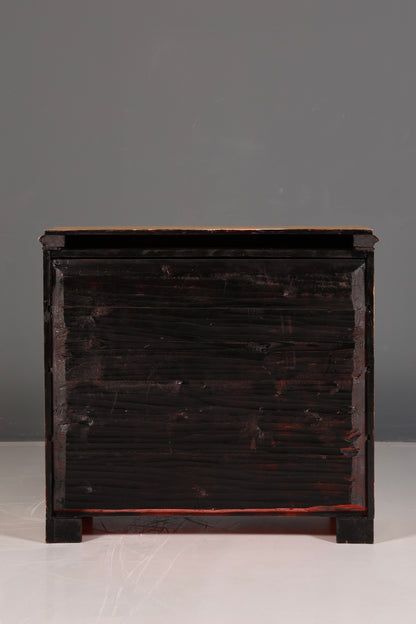 Elegant Antique Softwood Chest of Drawers with Brass Fittings, Solid Wood, Vintage