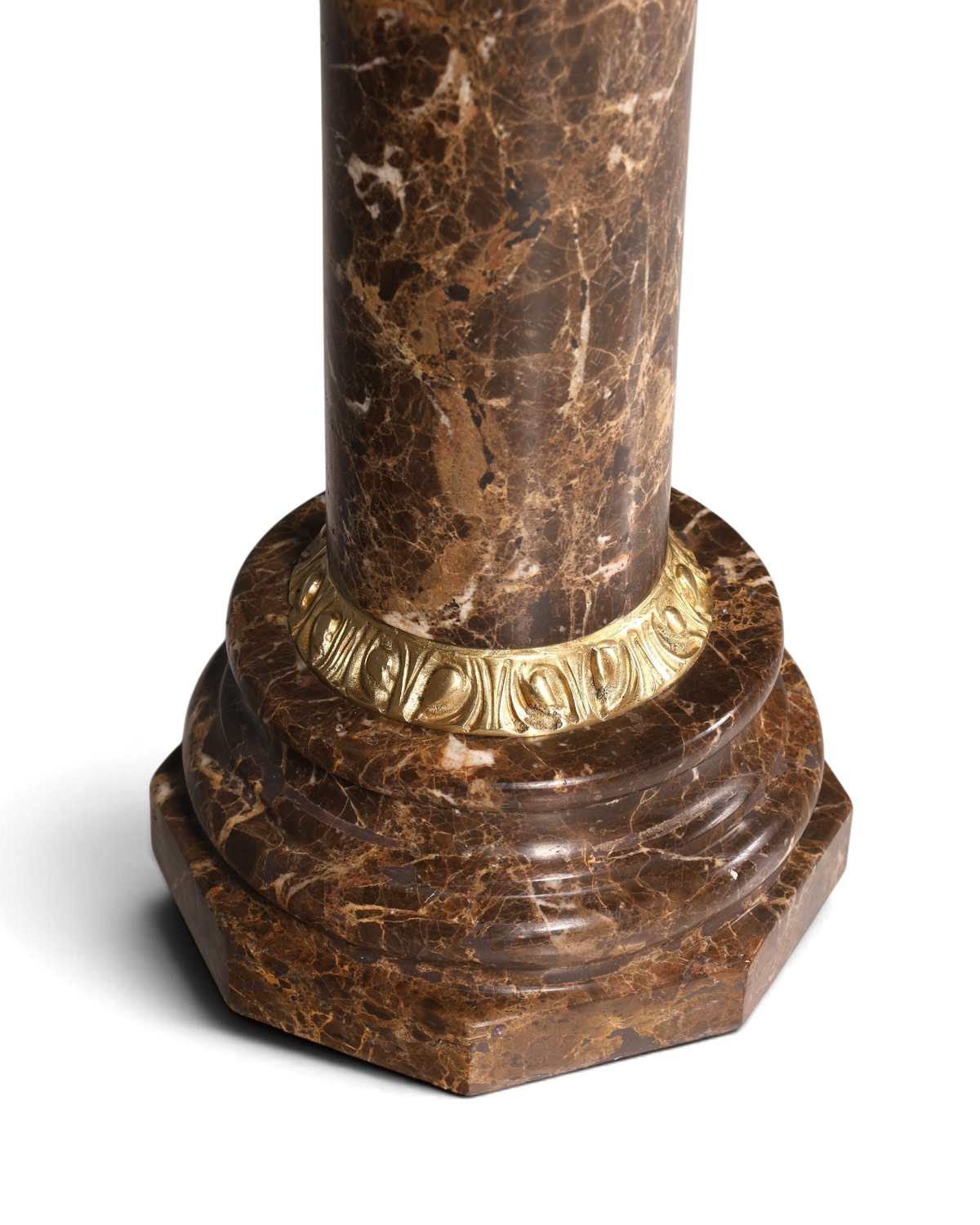 Wunderschöne Barock Stil Säule Louis XV Marmor Blumensäule Naturstein Braun Sockel Ablage 1 von 2