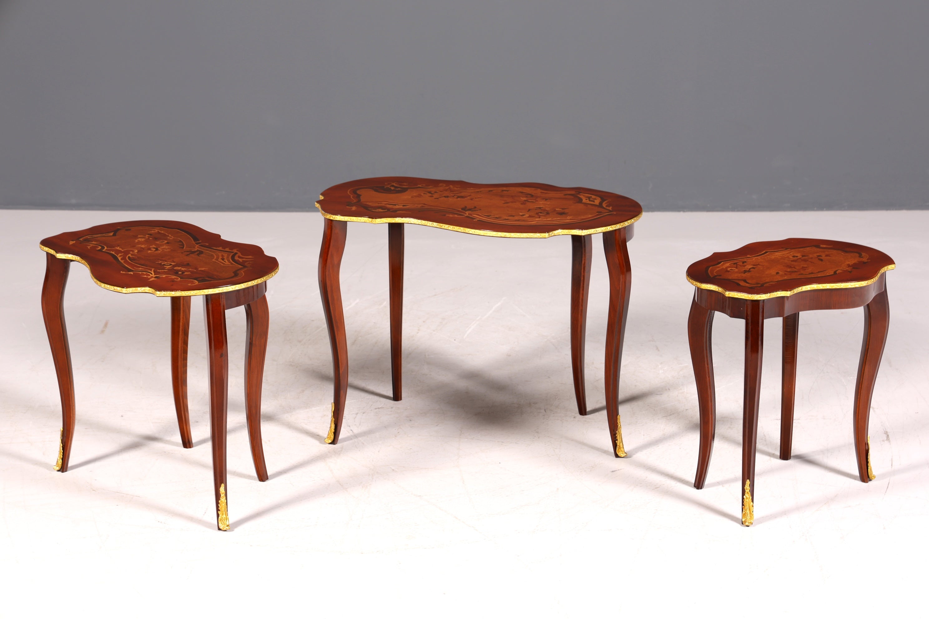 Traumhaftes Beistelltisch Set 3er Satz Barock Antik Barock Stil Tisch Set