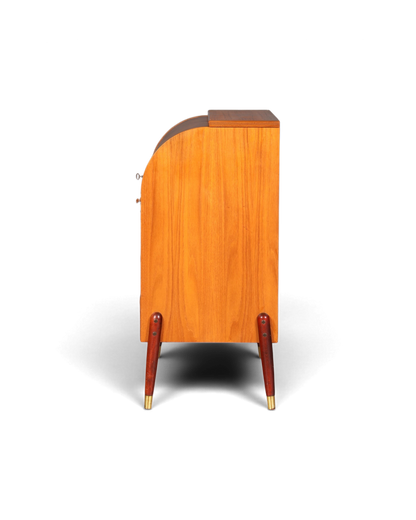 Schlichter Mid Century Rollladen Sekretär von Bröderna Gustafssons Büro Schrank Schreibkommode 60s Schreibmöbel