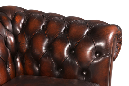 Edles Original Chesterfield Sofa 2-Sitzer Couch Echt Leder Englisch Antik Polstersofa