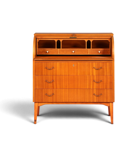 Wunderschöner Mid Century Rollladen Sekretär echt Holz Büro Schrank Vintage Schreibkommode