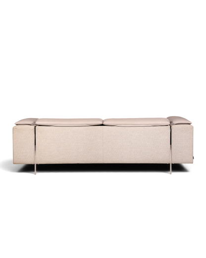 Hauptstadt Möblerei Ligne Roset tasarım gri deri ve kumaş kombinasyonlu modern 2-3 kişilik lüks kanepe