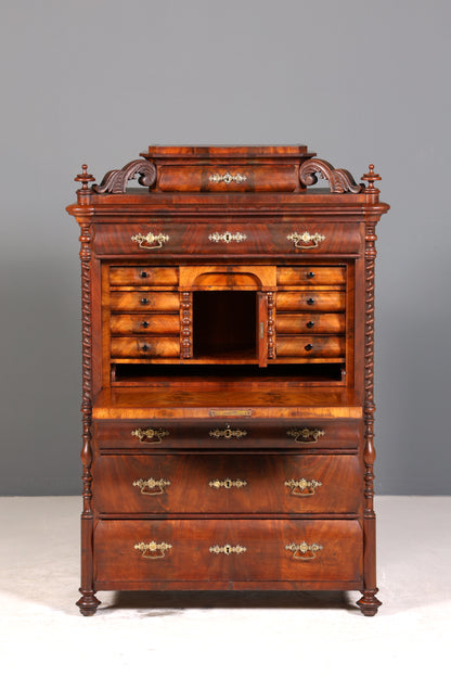 Edler Louis Philippe Sekretär Antik Biedermeier Vertiko Highboard Antik Schreibtisch Kommode