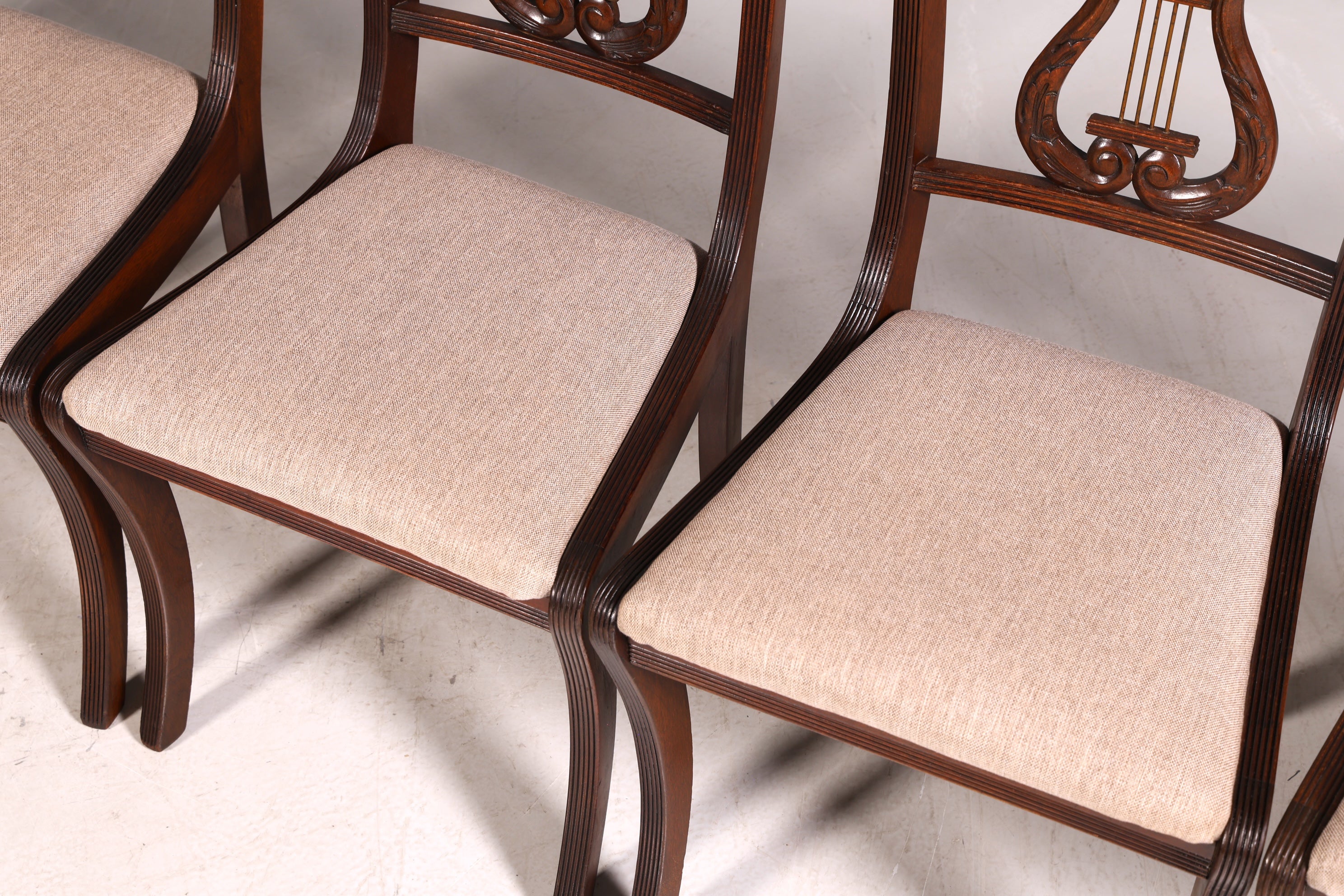 G211 Finish cm 6x Edle Englische Stühle Englisch Dining Chairs Antik 60er Jahre Regency Küchenstühle Stuhlset (Kopie 2)