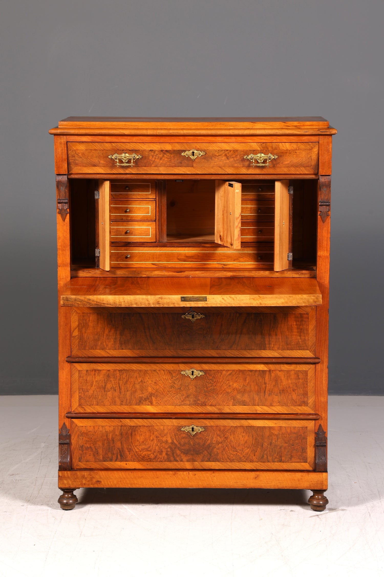 Wunderschöner Gründerzeit Sekretär Kommode Jugendstil Schubladenkommode Antik Vertiko Massiv Holz um 1890