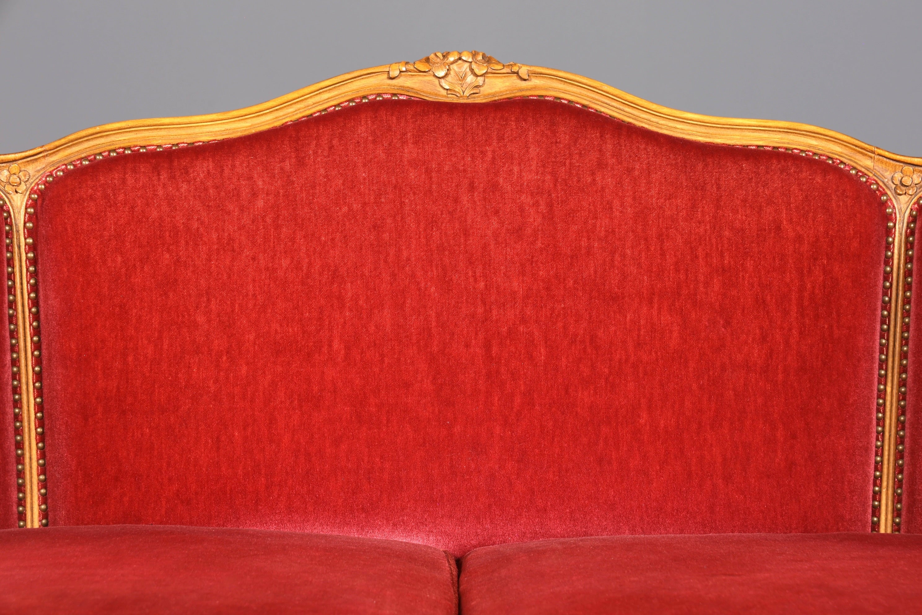 Wunderschönes Chippendale Sofa Barock Stil Couch Samt Stoff 3 Sitzer Canapé