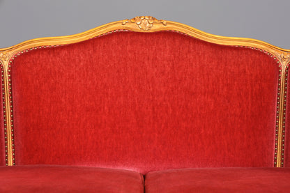 Wunderschönes Chippendale Sofa Barock Stil Couch Samt Stoff 3 Sitzer Canapé