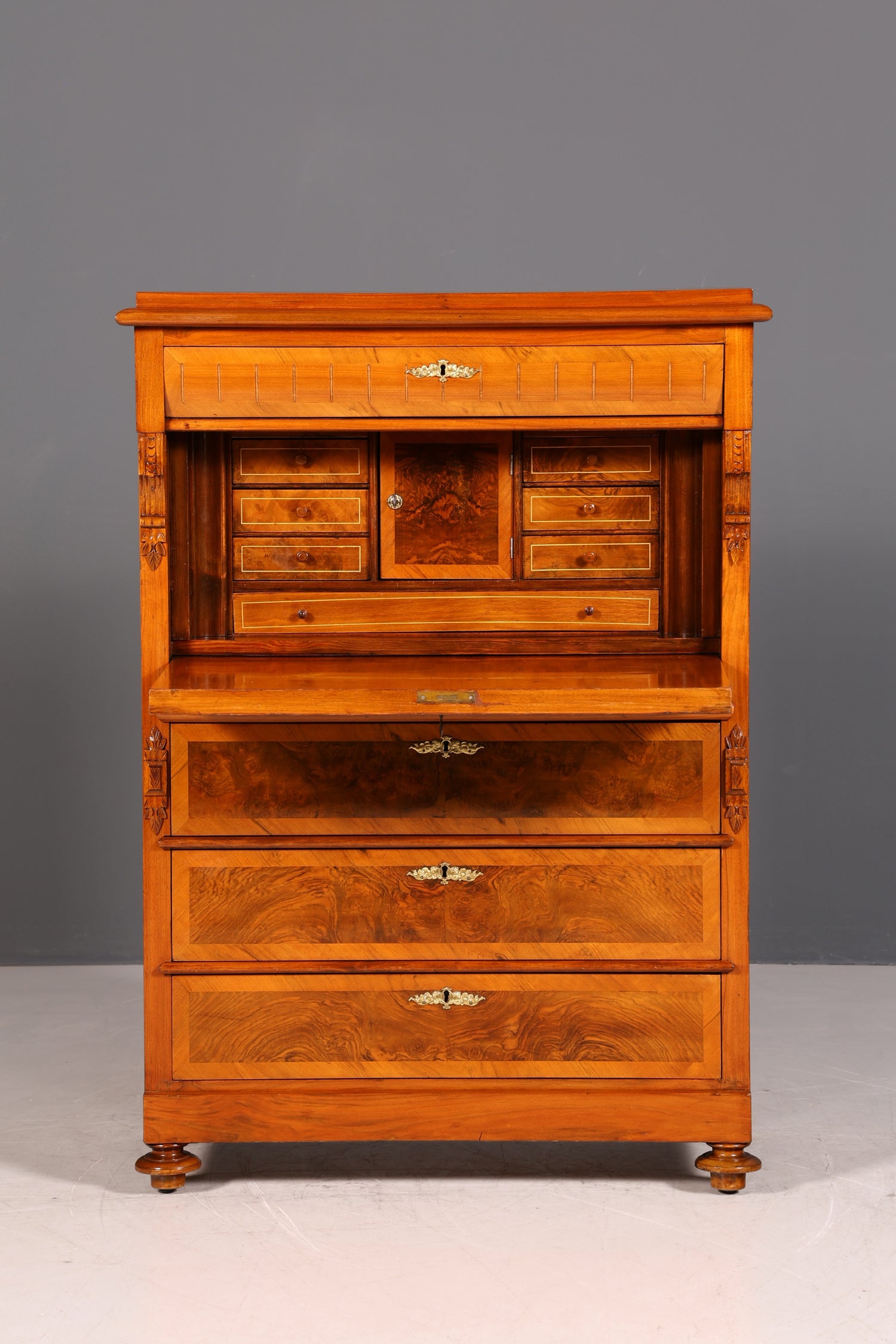 G442 Finish Wunderschöner Gründerzeit Sekretär Kommode Jugendstil Schubladenkommode Antik Vertiko (Kopie)