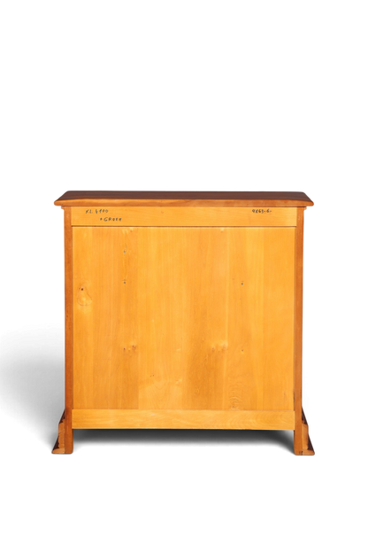 Hauptstadt Möblerei Kommode aus massivem Eibenholz im Biedermeier Stil, Rückansicht des antiken Sideboards