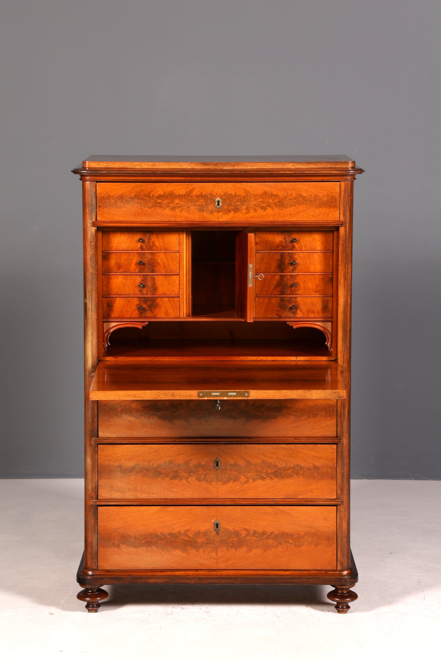 Stilvoller Louis Philippe Sekretär Vertiko Gründerzeit Kommode Chiffoniere Schubladenkommode