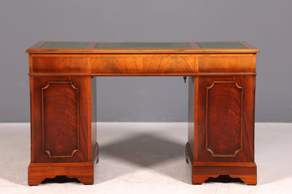 Wunderschöner Englischer Schreibtisch Englisch Eibe Desk Leder Auflage Antik Stil Bürotisch Office Desk