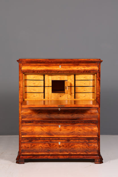Stilvoller Biedermeier Sekretär Vertiko Louis Philippe Kommode Schubladenkommode Antik Vintage