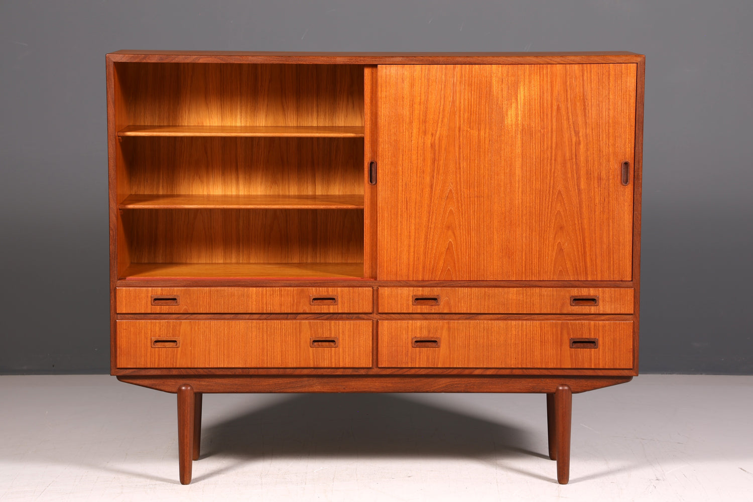 Edles Mid Century Sideboard Vintage Schrank Retro Highboard Danish Design Teak Holz Kommode Designer